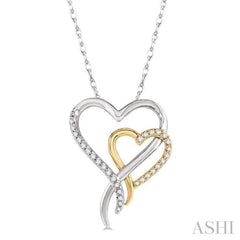 Double Heart Shape Diamond Fashion Pendant