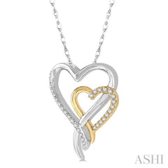 Double Heart Shape Diamond Fashion Pendant