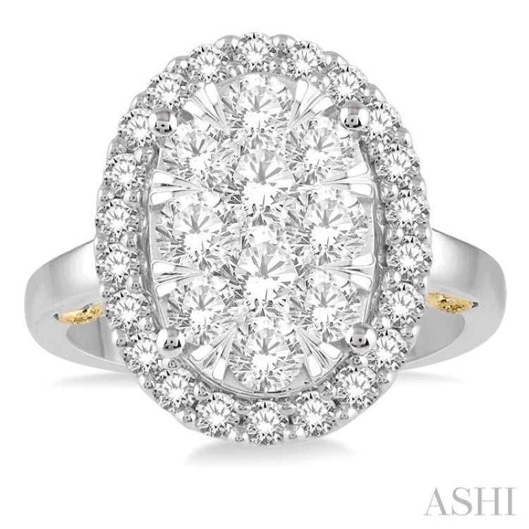 Oval Shape Halo Lovebright Essential Diamond Ring