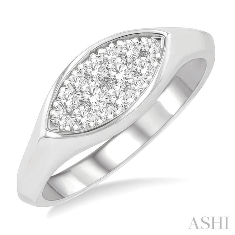 Marquise Shape Lovebright Essential Diamond Signet Ring