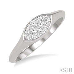 Marquise Shape Lovebright Essential Diamond Signet Ring