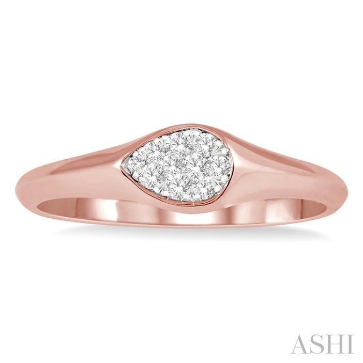 Pear Shape Lovebright Essential Diamond Signet Ring