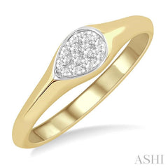 Pear Shape Lovebright Essential Diamond Signet Ring