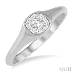 Cushion  Shape Lovebright Essential Diamond Signet Ring