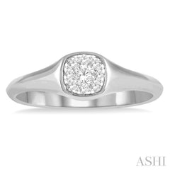 Cushion  Shape Lovebright Essential Diamond Signet Ring