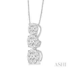 Round Shape Past Present & Future Lovebright Essential Diamond Pendant