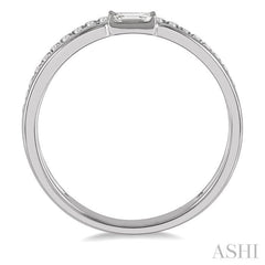 1/5 Ctw Double Row Baguette and Round Diamond Fashion Ring in 14K White Gold