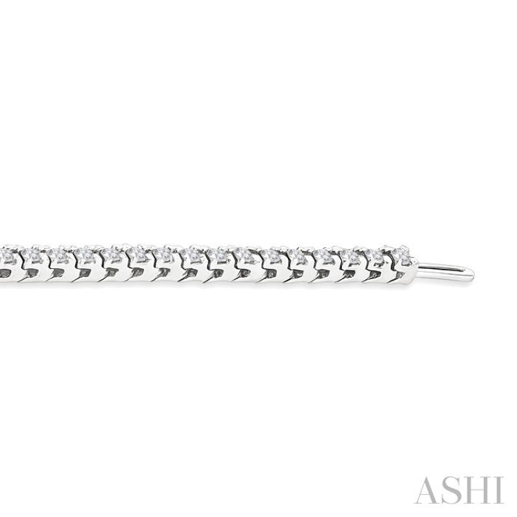 2 Ctw Square Shape Round Cut Diamond Tennis Bracelet in 14K White Gold