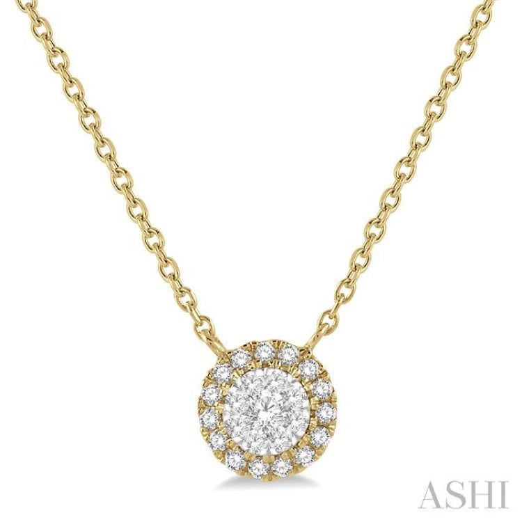 Round Shape Halo Lovebright Essential Diamond Necklace