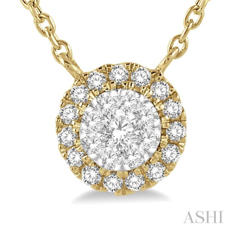 Round Shape Halo Lovebright Essential Diamond Necklace