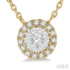 Round Shape Halo Lovebright Essential Diamond Necklace