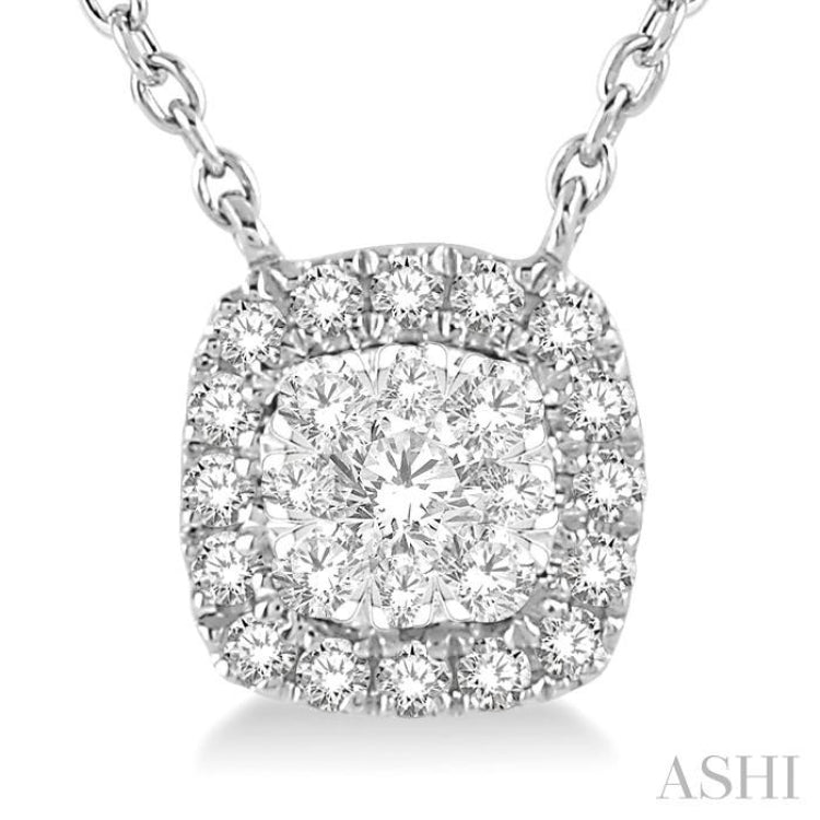 Cushion Shape Halo Lovebright Essential Diamond Necklace