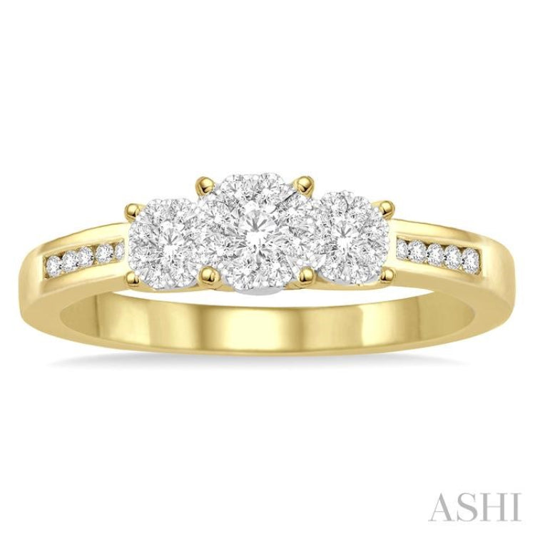 Round Shape Past Present & Future Lovebright Essential Diamond Ring