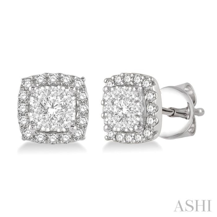 Cushion Shape Halo Lovebright Essential Diamond Earrings