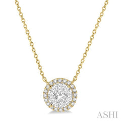 Round Shape Halo Lovebright Essential Diamond Necklace