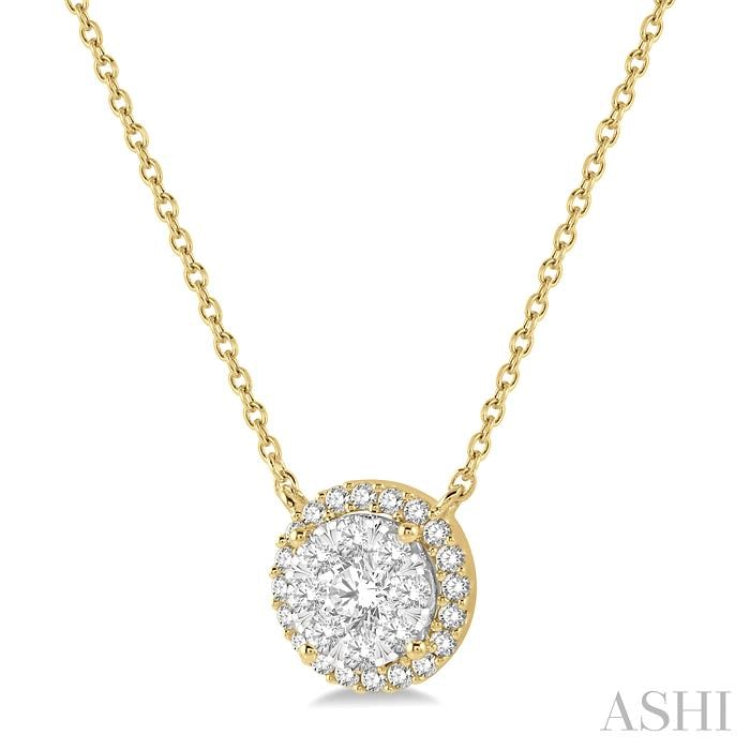 Round Shape Halo Lovebright Essential Diamond Necklace