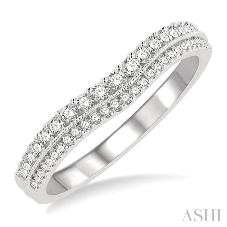 Curved Diamond Wedding Band