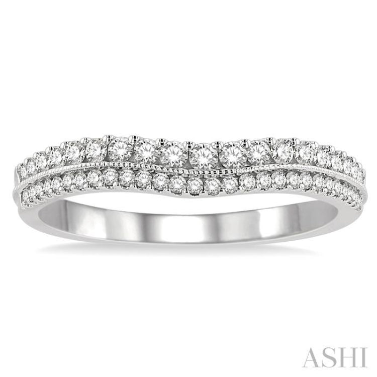 Curved Diamond Wedding Band