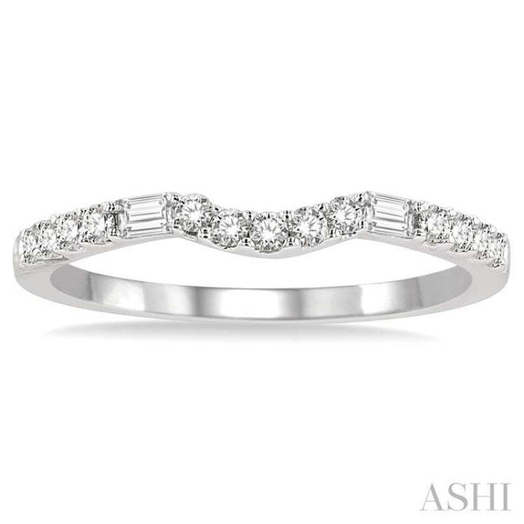 Curved Diamond Wedding Band