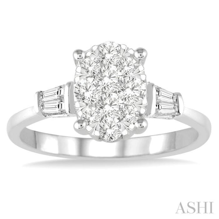 Oval Shape Lovebright Diamond Engagement Ring