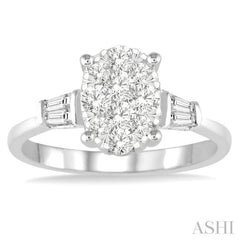 Oval Shape Lovebright Diamond Engagement Ring