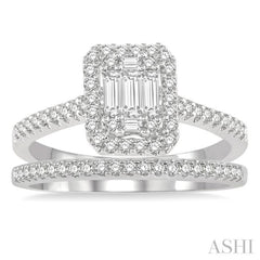 Halo Fusion Diamond Wedding Set