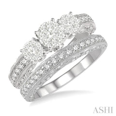 Past Present & Future Lovebright Diamond Wedding Set