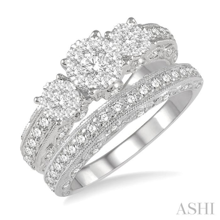 Past Present & Future Lovebright Diamond Wedding Set