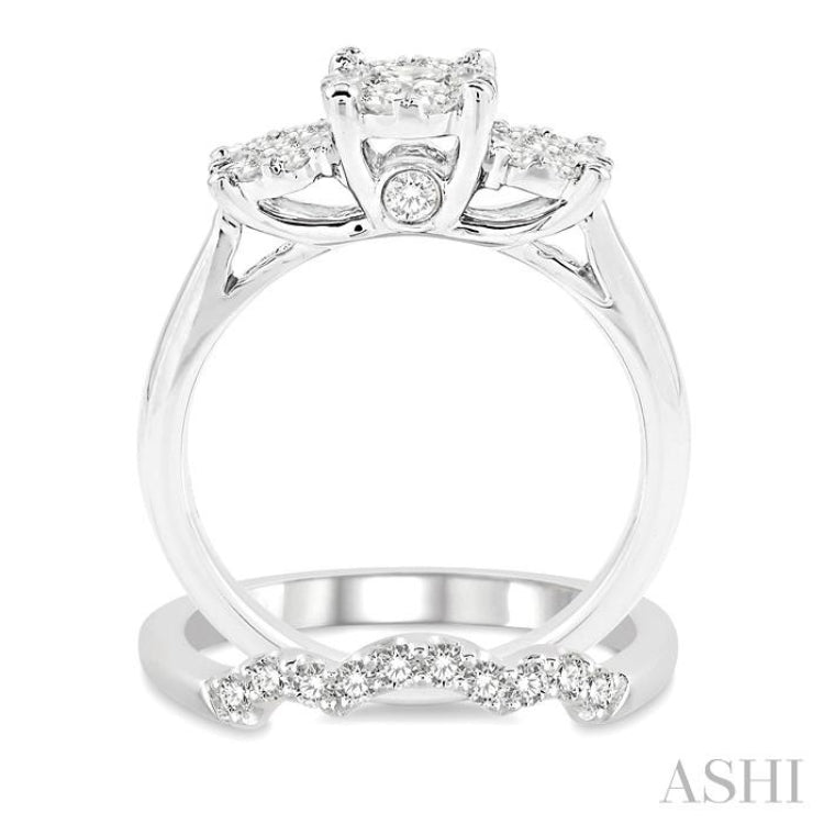 Past Present & Future Lovebright Diamond Wedding Set