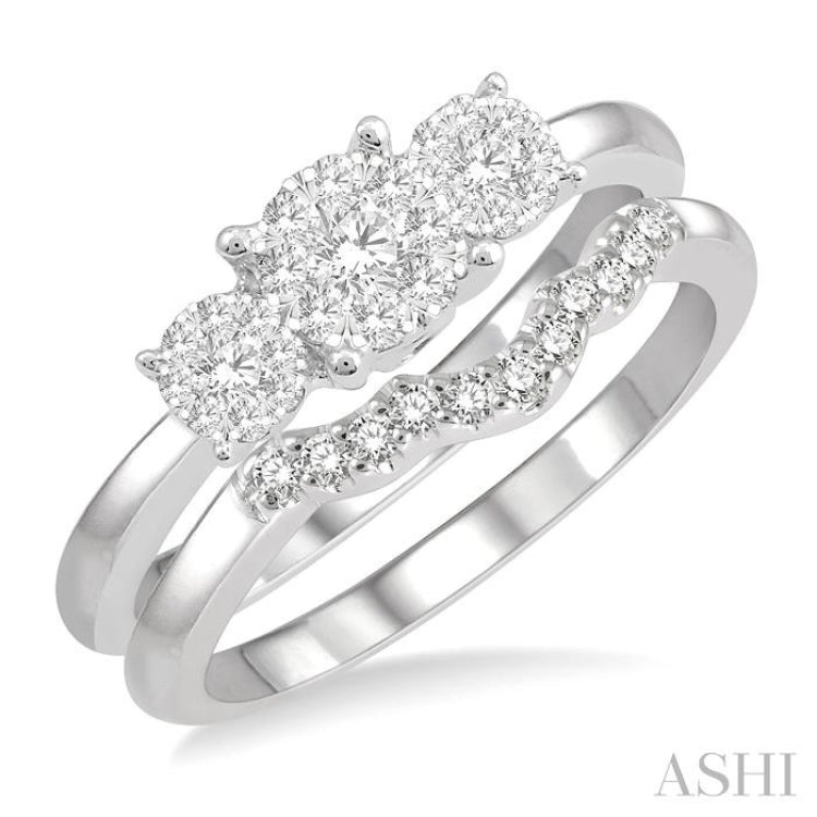 Past Present & Future Lovebright Diamond Wedding Set