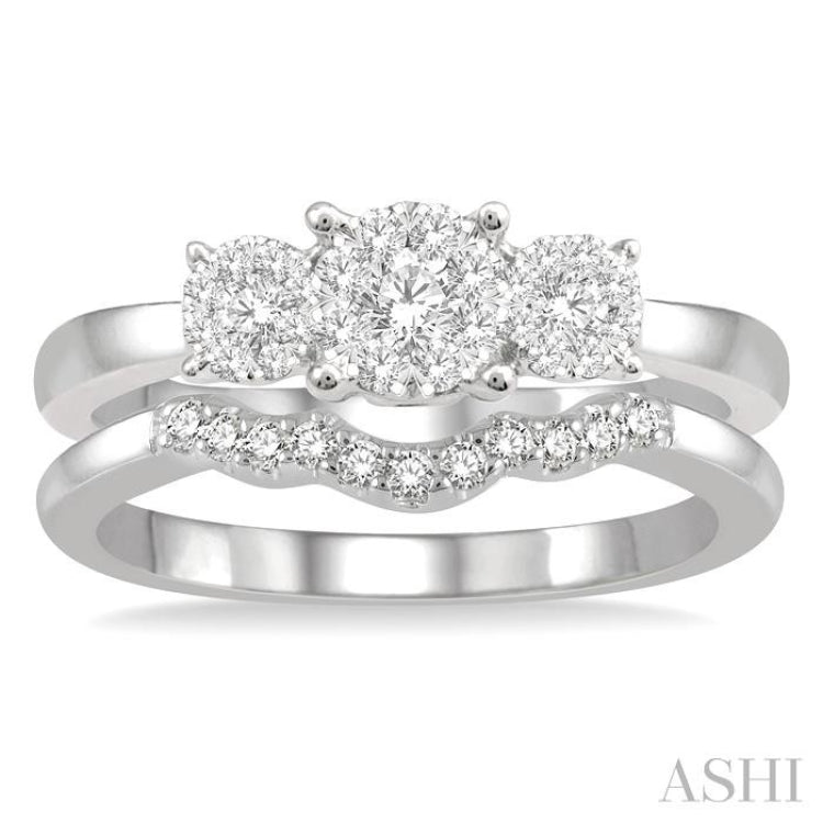 Past Present & Future Lovebright Diamond Wedding Set