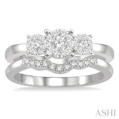 Past Present & Future Lovebright Diamond Wedding Set