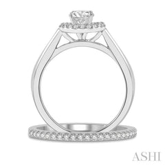 Round Shape Halo Diamond Wedding Set