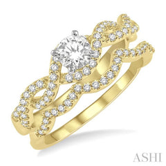 Round Shape Diamond Wedding Set