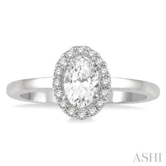 Oval Shape Halo Diamond Engagement Ring