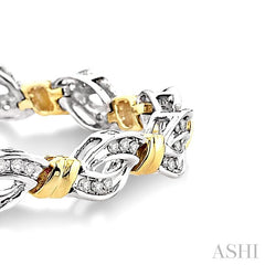 1 ctw Round Cut Diamond Infinity Bracelet 10K White and Yellow Gold