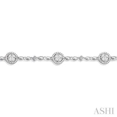 1 1/2 Ctw Diamond Link Bracelet in 14K White Gold