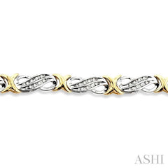 1/2 ctw Single Cut Diamond Fancy Bracelet in 14K white and yellow Gold