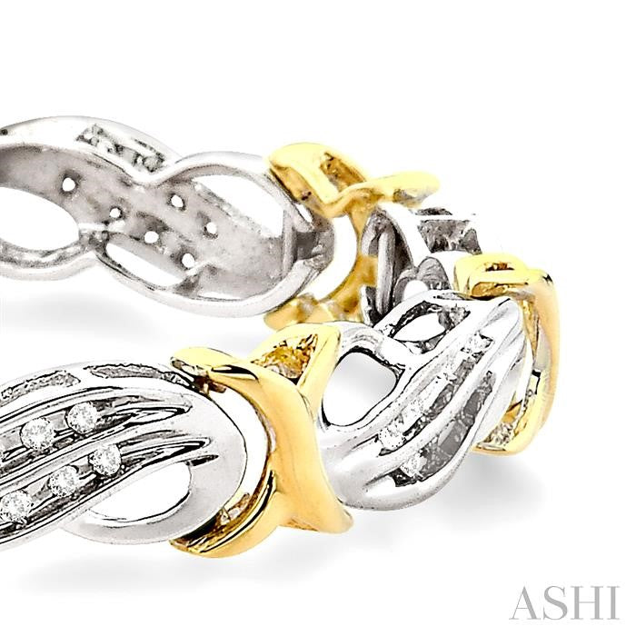 1/2 ctw Single Cut Diamond Fancy Bracelet in 14K white and yellow Gold