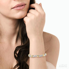 1/2 ctw Single Cut Diamond Fancy Bracelet in 10K white and yellow Gold