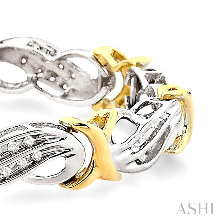 1/2 ctw Single Cut Diamond Fancy Bracelet in 10K white and yellow Gold