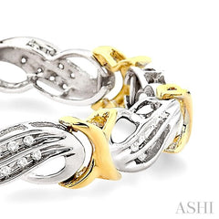 1/2 ctw Single Cut Diamond Fancy Bracelet in 10K white and yellow Gold
