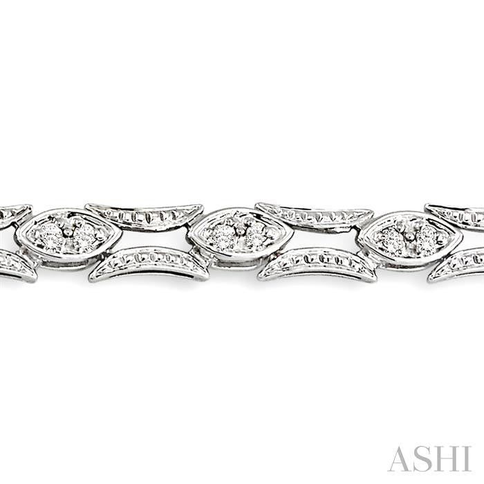 1/3 Ctw Marquise Shape Single Cut Diamond Link Bracelet in 14K White Gold