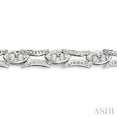 1/3 Ctw Marquise Shape Single Cut Diamond Link Bracelet in 14K White Gold