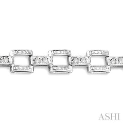 1/4 Ctw Round Cut Diamond Bar Link Bracelet in 10K White Gold