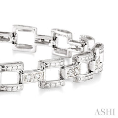 1/4 ctw Single Cut Diamond Bar Link Bracelet in 10K White Gold