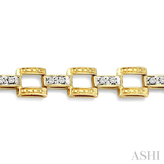 1/4 ctw Single Cut Diamond Bar Link Bracelet in 10K Yellow Gold