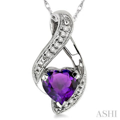 Heart Shape Gemstone & Diamond Pendant