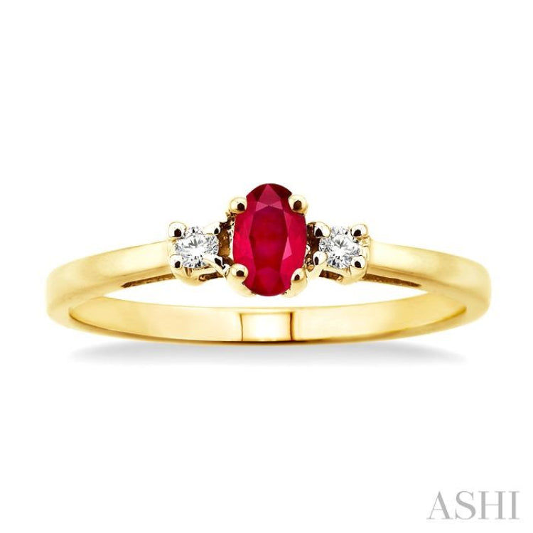 Oval Shape Gemstone & Diamond Ring