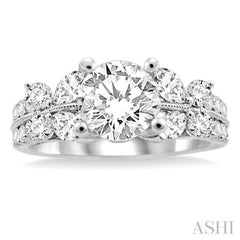 Round Shape Semi-Mount Diamond Engagement Ring